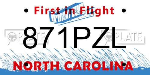 871PZL North Carolina License Plate
