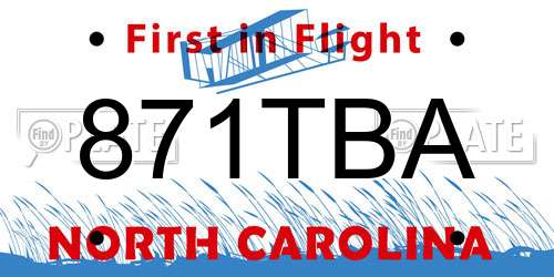 871TBA North Carolina License Plate