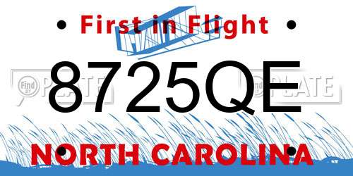8725QE North Carolina License Plate