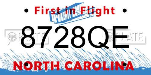 8728QE North Carolina License Plate