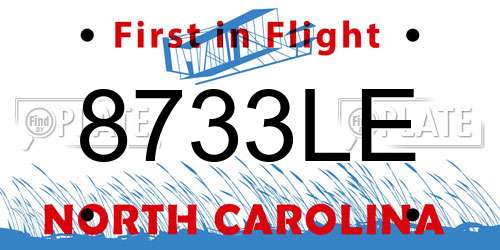 8733LE North Carolina License Plate