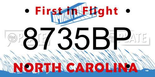 8735BP North Carolina License Plate