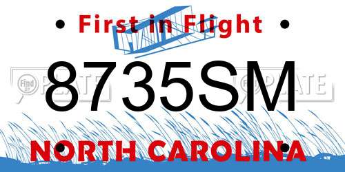 8735SM North Carolina License Plate