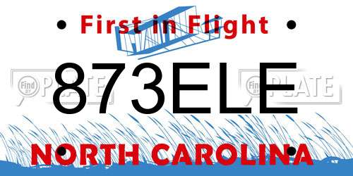 873ELE North Carolina License Plate