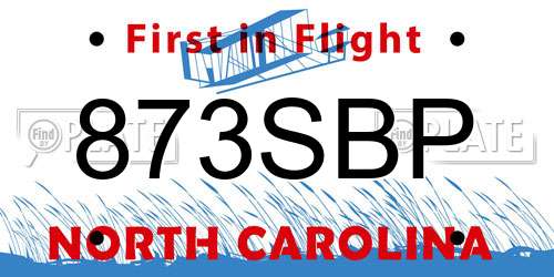 873SBP North Carolina License Plate