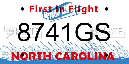 8741GS North Carolina License Plate