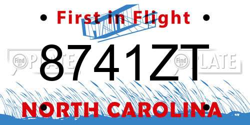 8741ZT North Carolina License Plate