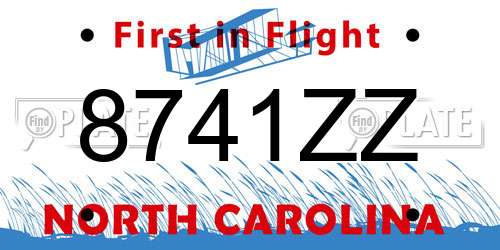 8741ZZ North Carolina License Plate