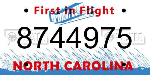 8744975 North Carolina License Plate