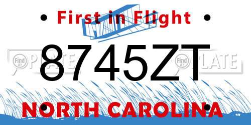8745ZT North Carolina License Plate