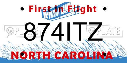 874ITZ North Carolina License Plate