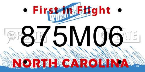 875M06 North Carolina License Plate