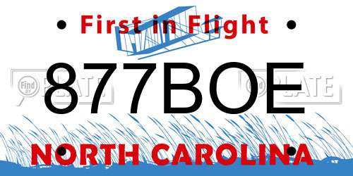 877BOE North Carolina License Plate