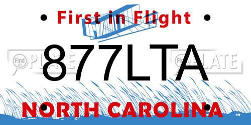 877LTA North Carolina License Plate