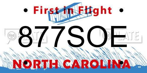 877SOE North Carolina License Plate