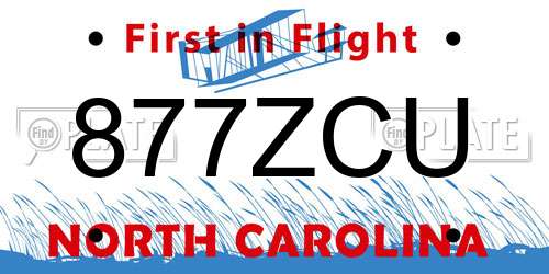 877ZCU North Carolina License Plate