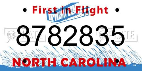 8782835 North Carolina License Plate