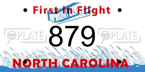 879 North Carolina License Plate