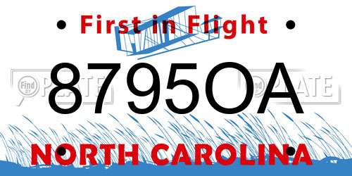 8795OA North Carolina License Plate