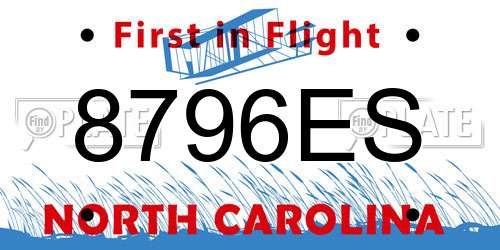 8796ES North Carolina License Plate