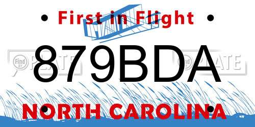 879BDA North Carolina License Plate