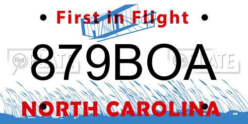 879BOA North Carolina License Plate