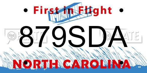 879SDA North Carolina License Plate