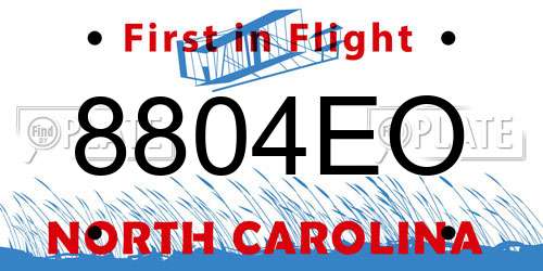 8804EO North Carolina License Plate