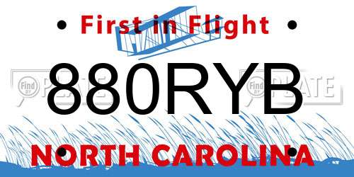 880RYB North Carolina License Plate