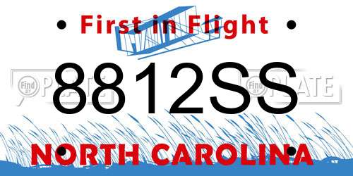 8812SS North Carolina License Plate