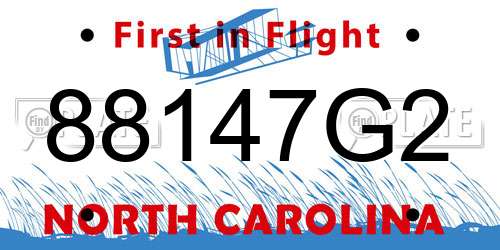 88147G2 North Carolina License Plate