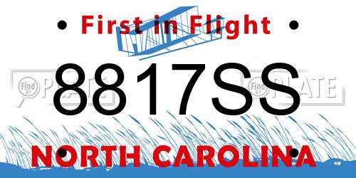 8817SS North Carolina License Plate