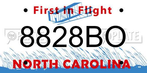 8828BO North Carolina License Plate