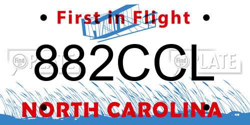 882CCL North Carolina License Plate