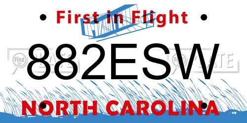 882ESW North Carolina License Plate