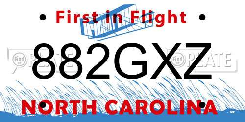 882GXZ North Carolina License Plate