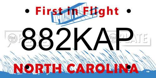 882KAP North Carolina License Plate