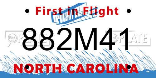 882M41 North Carolina License Plate