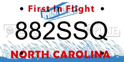 882SSQ North Carolina License Plate