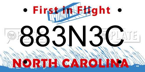 883N3C North Carolina License Plate