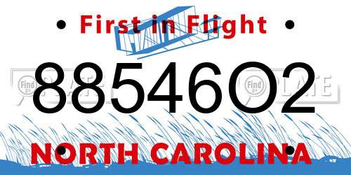 88546O2 North Carolina License Plate