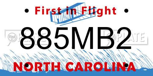 885MB2 North Carolina License Plate