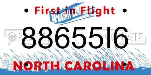 88655I6 North Carolina License Plate