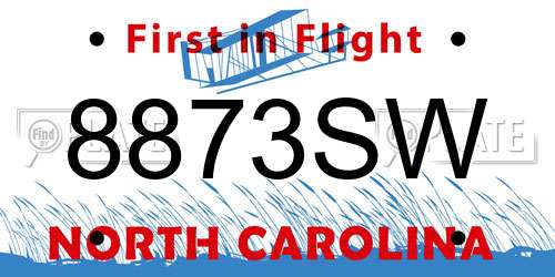 8873SW North Carolina License Plate