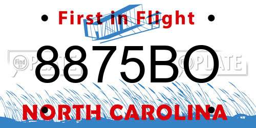 8875BO North Carolina License Plate