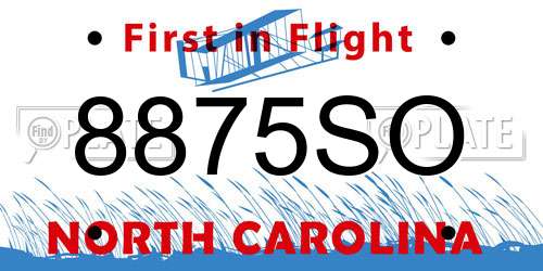 8875SO North Carolina License Plate