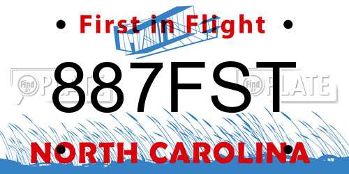 887FST North Carolina License Plate