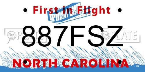 887FSZ North Carolina License Plate