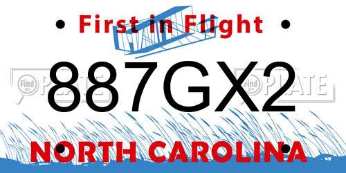 887GX2 North Carolina License Plate