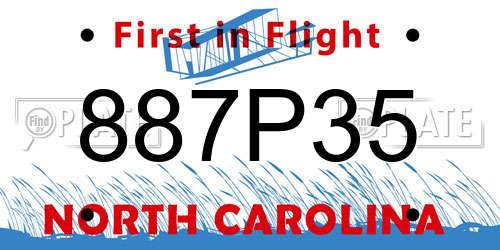 887P35 North Carolina License Plate